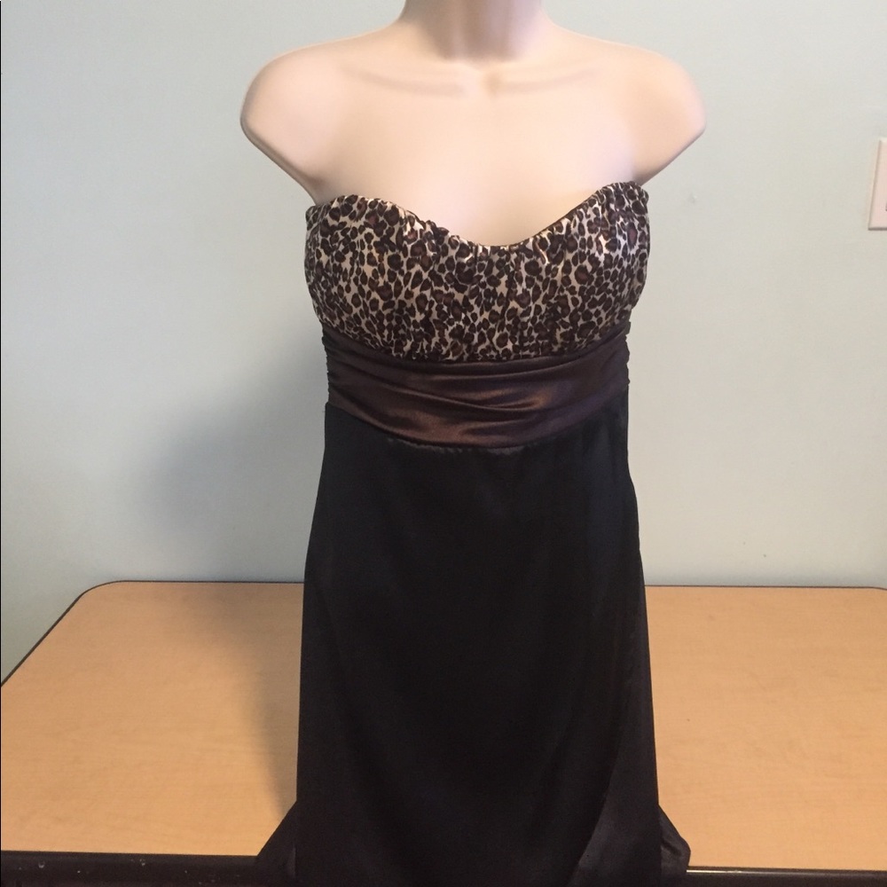 Leopard Black Dress, Size Medium